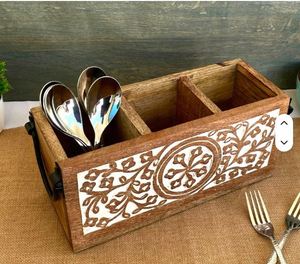 Organizador de Cucharas de Madera de Alta Calidad con 3 Compartimentos, para Guardar Cucharas de Forma Ordenada, en Oferta, Precio de Exportación - Product Image 5