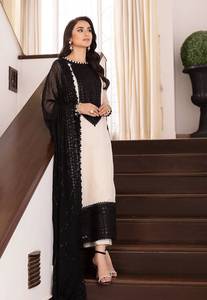 Designer Intricate Thread And Sequence Work Natural Crepe <b>Top</b> With Bottom And Dupatta Fully Stitched Ready To Wear Set - Product Image 2