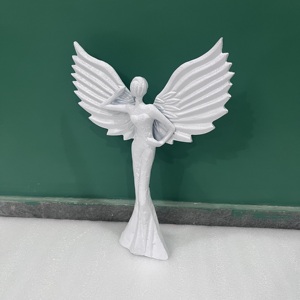 Sculpture de fée moderne moulée, décoration de table avec finition blanche pour mariages et anniversaires - Product Image 1
