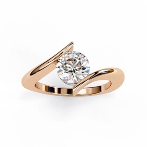 Anillo Solitario de Moissanita Redonda, Anillo de Compromiso de Plata de Ley 925, Anillo de Corte Redondo de 7 mm, Anillo Nupcial Hecho a Mano - Product Image 2