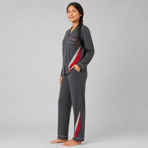 Ensemble de pyjama pour femmes écologique, impression personnalisée, coton respirant, léger, confortable, ensemble de vêtements de nuit pour femmes, fournisseur en gros - Product Image 4