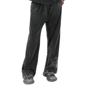 Nouveau pantalon de jogging ample Nesta Sports vintage délavé à l'acide, en coton, avec cordon de serrage, taille élastique et poches latérales, coupe décontractée - Product Image 3