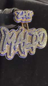 Colgante de nombre personalizado de lujo con moissanita y circonitas cúbicas, esmaltado en azul, estilo Hip Hop Bling, para hombre y mujer - Product Image 6
