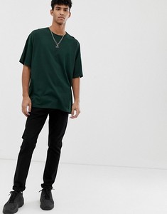 T-shirt décontracté à manches courtes en coton vert uni surdimensionné pour homme - Product Image 2