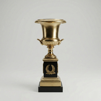 Coupe de trophée en métal de luxe, vase décoratif doré, coupe de récompense, style vintage, décoration de table, centre de table, porte-fleurs, prix d'événement, cadeau
