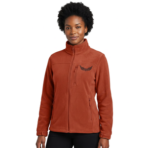 Veste en polaire rouge pour homme avec col montant, fermeture éclair, logo brodé, vêtement décontracté pour l'automne - Product Image 2