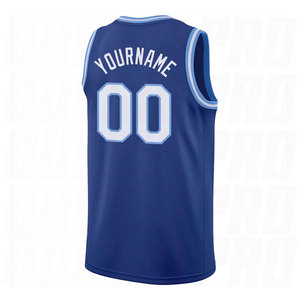 Custom Royal White <b>Light</b> Blue Round <b>Neck</b> Rib Knit Basketball Jersey Breathable Quick Dry Sublimation Printed Basketball - Product Image 6