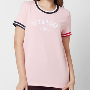 Camisetas de Verano para Mujer, Personalizadas, de Alta Calidad, Transpirables, Cuello Redondo, Diseño Multicolor, 240 g/m², Algodón, Bordado e Impresión - Product Image 1