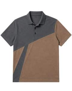 Chemise pour homme en piqué de coton diagonale respirant, brodée, personnalisée, vêtements décontractés de qualité supérieure, OEM ODM, marque privée - Product Image 1