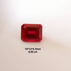 Piedras preciosas sueltas de rubí rojo de corte octogonal creadas en laboratorio de alta calidad para la fabricación de joyería fina y de lujo, anillos, pendientes, colgantes. - Product Image 1