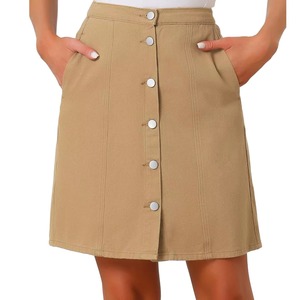 Jupe en jean de haute qualité 2026 pour femme, taille haute, fente latérale, longue, ample, décontractée, en denim, coupe droite, 100% coton, grandes tailles, OEM - Product Image 1