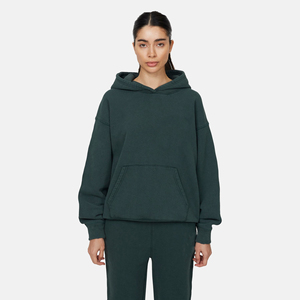 Sudadera con Capucha Extra Grande para Mujer, Color Sólido, Felpa de Algodón, Manga Larga, con Bolsillo, Ropa Casual de Otoño - Product Image 1