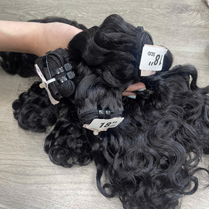 Lot de Cheveux Naturels Bouclés Noirs et Cheveux Raides en Dentelle, Cheveux Humains Vietnamiens de Haute Qualité, Super Double Drawn, Prix de Gros - Product Image 3