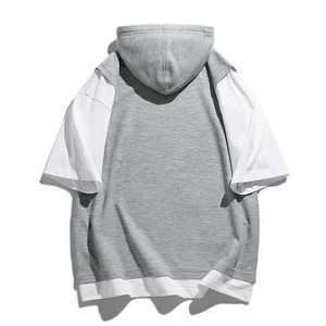 เสื้อฮู้ดผู้ชายทรงปกติ สีเทาขาว แขนเสื้อแบบแร็กแลน ผ้าฝ้ายถัก สวมใส่สบายในฤดูหนาว ระบายอากาศได้ดี เป็นมิตรกับสิ่งแวดล้อม สีพื้นเรียบ - Product Image 2