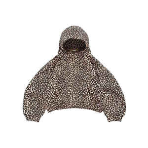 Sudadera con Capucha Oversize de Algodón 100% con Diseño Personalizado y Logotipo OEM, Estilo Urbano Y2K, Tejido Terry, Holgada, con Estampado de Leopardo Completo, para Exteriores - Product Image 1