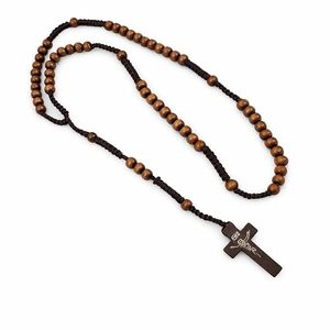 Rosario Católico de Madera de Olivo con Cruz y Crucifijo, Japamala Kontha, Escultura Hecha a Mano, Cuentas de Oración Pulimentadas, Impresión Digital - Product Image 3