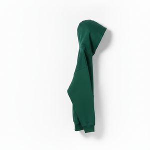 Sweat-shirt à capuche oversize pour homme, vert uni, en molleton de coton, décontracté, pour l'automne, coupe classique, avec poches, tricoté, teint uni - Product Image 4