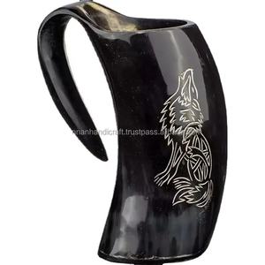 Nueva Taza de Cerveza Vikinga con Diseño de Cuerno, Hecha a Mano y Grabada - Product Image 2