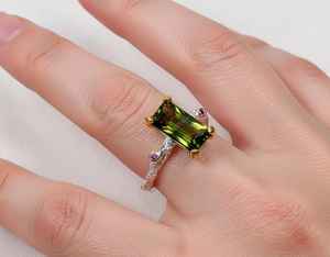 Anillo de Turmalina con Diseño de Rama de Árbol, Certificado IGI, Plata de Ley, Joyería de Lujo para Boda, Diseño Orgánico Inspirado en la Naturaleza, Elegante - Product Image 2