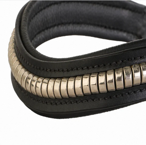 Cabezalera de Cuero Genuino para Caballo, Accesorio de Brida Inglesa, con Remaches Metálicos de Una Sola Fila, Clásica para Exhibición y Equitación - Product Image 4