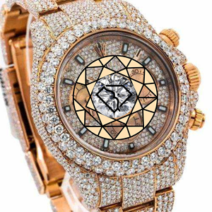 Reloj Cronógrafo Premium en Oro Rosa con Bisel de Diamantes, Movimiento de Cuarzo de Acero Inoxidable de Lujo, Reloj de Pulsera Personalizado - Product Image 2