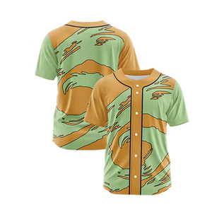 Camiseta de béisbol raglán personalizada, 100% poliéster, con botones, logotipo personalizado, en venta. - Product Image 3