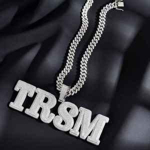 Collar con Letras Grandes Personalizadas, Colgante con Nombre Grande, Cadena Cubana, Joyería Hiphop Personalizada, Joyería Micro Pavé, Regalo para Él - Product Image 2