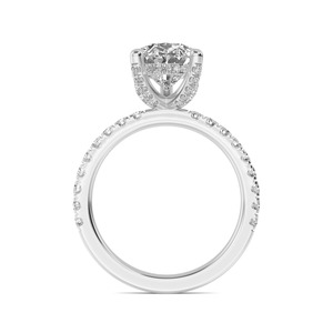Anillo de Compromiso con Diamante Cultivado en Laboratorio, Corte Redondo y en Forma de Pera, en Oro Rosa de 10K, 1.57 CTW, Diseño Elegante para Novia - Product Image 4