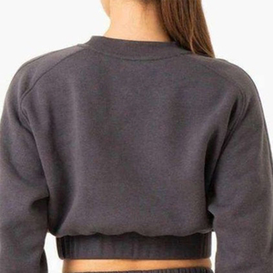 Sweat-shirts pour femmes surdimensionnés et courts, nouvelle conception personnalisée, en coton molletonné, de haute qualité à bas prix - Product Image 6