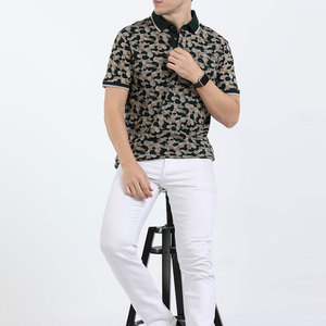 เสื้อโปโลแขนสั้นลายพรางสำหรับผู้ชาย ทรงปกติ ระบายอากาศได้ดี ผ้าฝ้ายอ๊อกซ์ฟอร์ด สไตล์ลำลอง โลโก้ด้านหน้า - Product Image 4