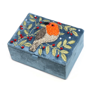 Boîte à bijoux de luxe en tissu perlé, fermeture magnétique, forme papillon, cadeau pour le jour du marmot, rangement personnalisable, taille et logo sur mesure, artisanat artistique fantaisie - Product Image 5