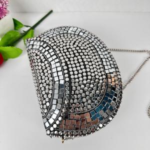 Excellente pochette en pierre Design de luxe Sacs faits à la main Argent Soirée Designer Prêt à expédier Sa Résine Laiton Mosaïque avec Métal Par FWE - Product Image 2