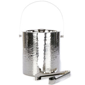 Seau à champagne en acier design, finition argentée, avec poignée, pour bar et fêtes, refroidisseur de bière - Product Image 4