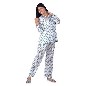 New Arrival <b>Women's</b> Handmade <b>Pajama</b> Set Soft Cotton & Comfortable Lounge Wear <b>for</b> Night <b>Summer</b> Season Woven Fabric - Product Image 1