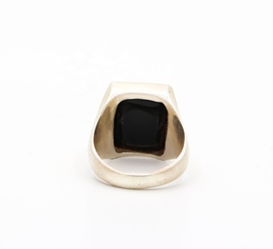 Bague en spinelle noire naturelle, argent sterling 925, sertie clos, faite à la main, pour femmes et hommes, bijoux de mariage et de fête - Product Image 3