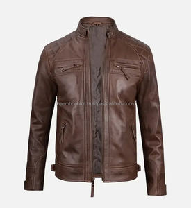 Chaqueta de cuero de diseño premium de alta calidad para hombre Última moda Ajuste regular con cuello alto para chaqueta de invierno para hombres - Product Image 4