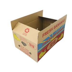 กล่องกระดาษลูกฟูกพับได้แบบ OEM 2 ด้าน 2 รูเจาะ รูปทรงสี่เหลี่ยมผืนผ้า กันน้ำ สำหรับขนส่งกล้วยสด ใช้ในอุตสาหกรรม - Product Image 1