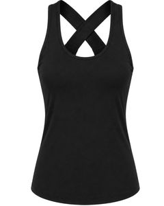 Top Deportivo Personalizado para Mujer, Negro, Espalda Cruzada, Sin Mangas, Absorbe la Humedad, para Yoga, Gimnasio, Fitness, Ropa Deportiva - Product Image 1