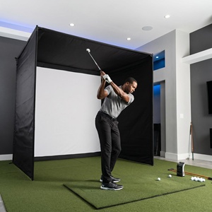 Simulateur de golf virtuel d'intérieur 12x8 pieds avec structure en fer, écran d'impact double couche 4K HD, tissu Oxford ignifuge et réduction du bruit - Product Image 5