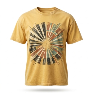 เสื้อยืดคอกลมแขนสั้นทรงปกติผ้าฝ้ายวินเทจหนัก 240 กรัมสำหรับผู้ชาย พิมพ์ลายสกรีน มีสินค้าพร้อมส่ง รับผลิตแบบ OEM และติดฉลากส่วนตัว - Product Image 1