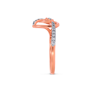 Encantador anillo de diamantes de oro rosa de 14 quilates, piedras de corte redondo de 0,50 quilates, regalo de aniversario para mujer, joyería fina - Product Image 5