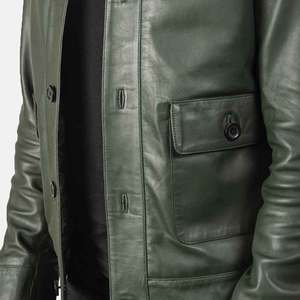 Chaqueta de cuero PU para hombre, corte ajustado, personalizable, estilo nuevo, tipo bomber de invierno con decoración de piel, transpirable. - Product Image 4