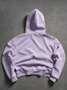 Sudadera con Capucha Personalizada de Lujo para Hombre, Estilo Básico, Corte Recortado, Casual, Holgada, Doble Capa, Mezcla de Algodón y Felpa - Product Image 4
