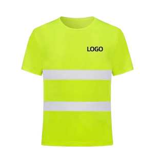 T-shirts de travail haute visibilité pour hommes, réfléchissants, bicolores, imperméables, en polyester, coupe-vent, respirants, avec logo personnalisable - Product Image 1