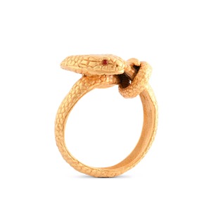 Anneau de serviette de luxe fini or avec motif serpent, parfait pour les tables de dîner, les réceptions à domicile et les cadeaux. - Product Image 1