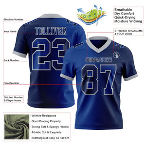 Camiseta de Fútbol Americano Personalizada para Hombre, Cuello en V, Manga Corta, Color Degradado, Sublimada, Transpirable, Nombre del Equipo, Cualquier Nombre 00 - Product Image 5