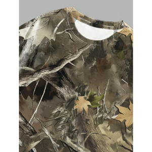 Unisex Camo Print Garment Dyed Jersey Tee Shirt Oversized Streetwear Cotton Short Sleeve Loose Fit Casual Summer Top Front - Product Image 3
