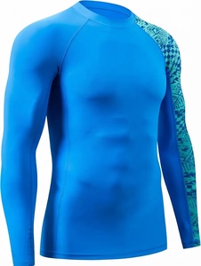 For Logo Custom Men's MMA Rash Guard Spandex Polyester 160g Full Sleeve Quick Dry Jiu Jitsu BJJ <b>Boxing</b> Gym Swimming - Product Image 2