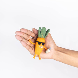 Felt & Yarn Handmade Wool Carrot Toy with Green <b>Top</b> for <b>Easter</b> Decorations and Child Play - Product Image 1