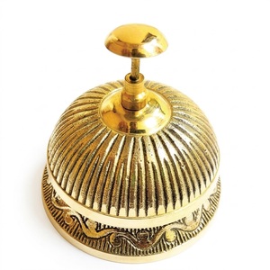 Campana de escritorio de latón macizo de estilo victoriano con diseño floral grabado a mano, campana de servicio para recepción de hotel con sonido fuerte y claro - Product Image 6